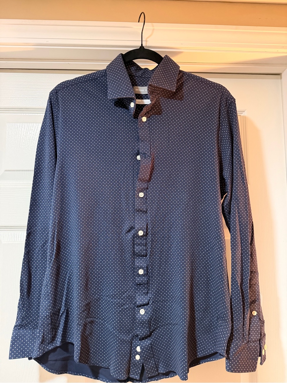 Michael Kors Navy Blue Microdot Button-Down Shirt